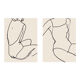 Pair of prints, female silhouette wall art. Set of two, 50x70cm