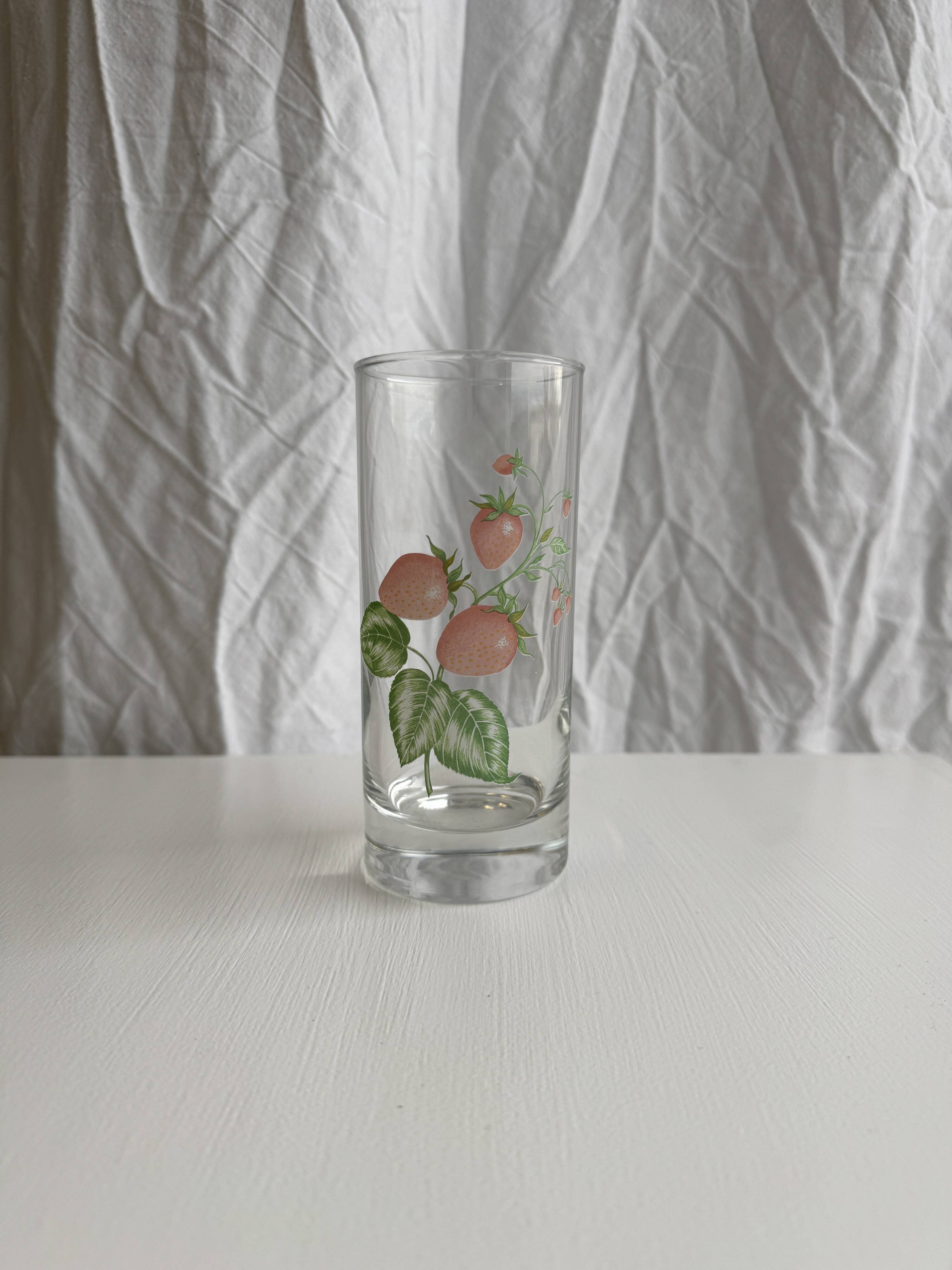 Lot de 5 verres vintage à motif de fruits