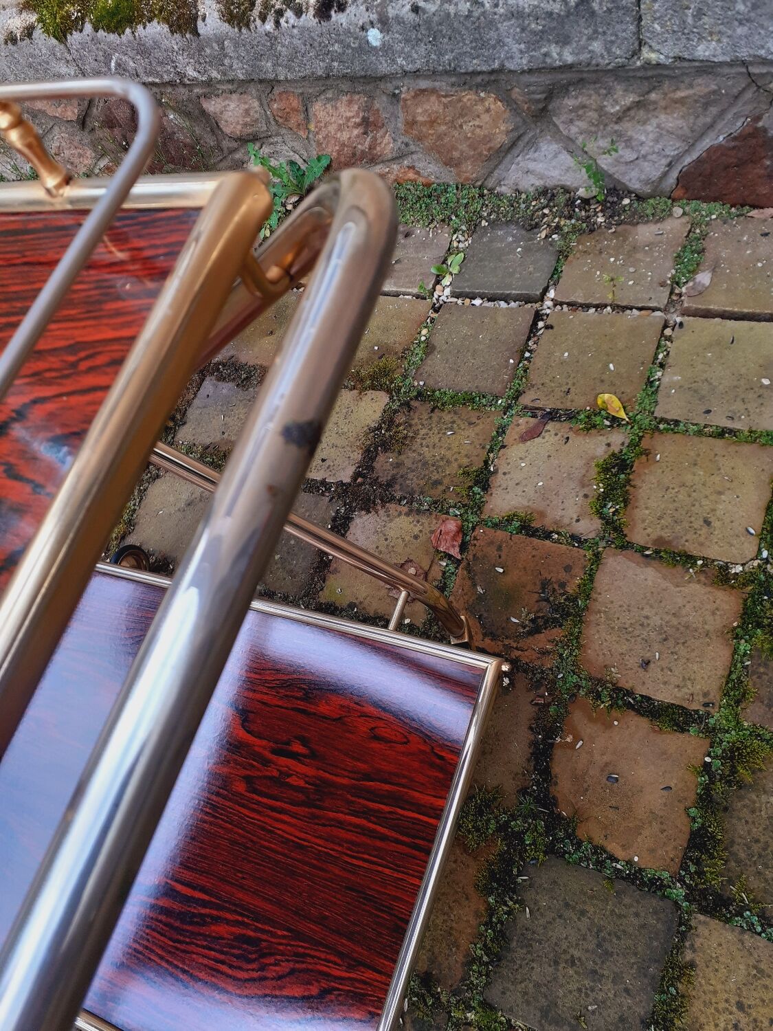 Rolling dessert trolley from the 1960s