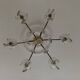 Vintage brass and crystal pendant chandelier with 6 lights