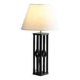 Rattan Table Lamp Black Lacquered
