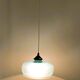 Vintage frosted blue glass pendant light