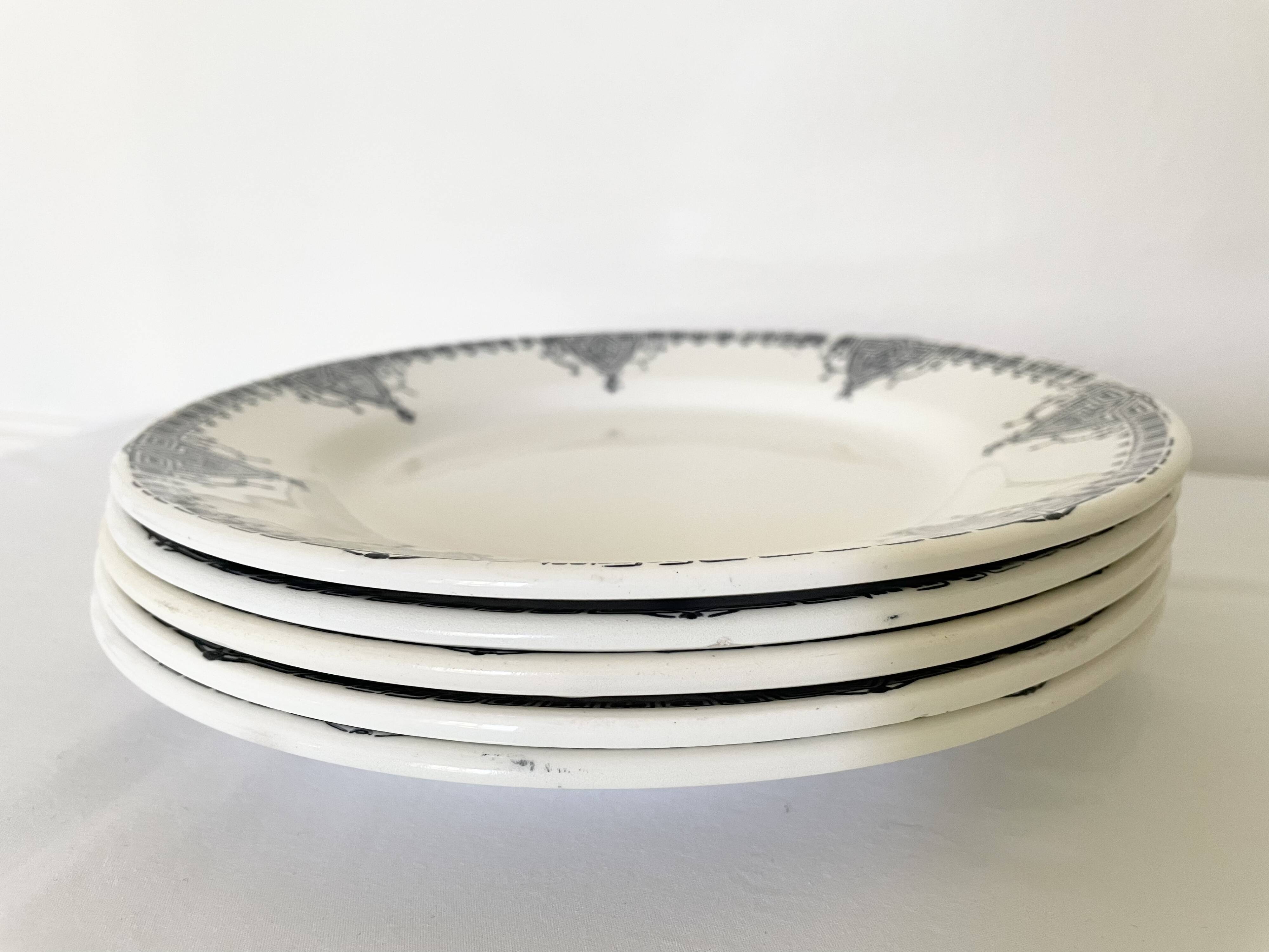 Flat ironstone plates bft 19th century