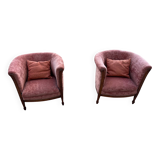 Pair of Louis Philippe marquetry armchairs