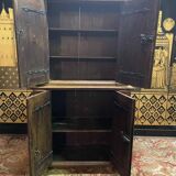 Buffet deux corps allemand en bois sculpté
