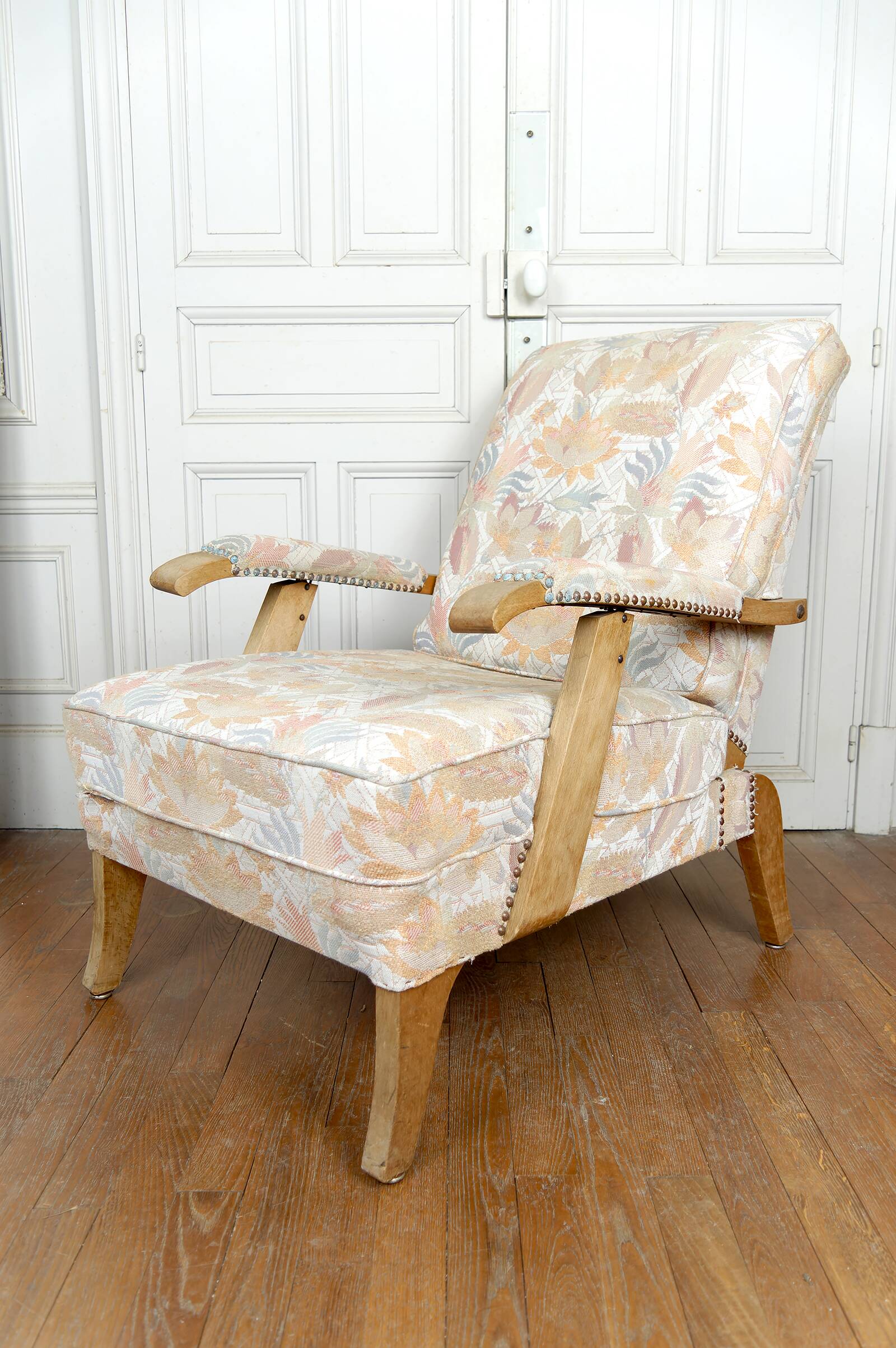 Paire d'Importants Fauteuils Réglables, Design Français, Circa 1950