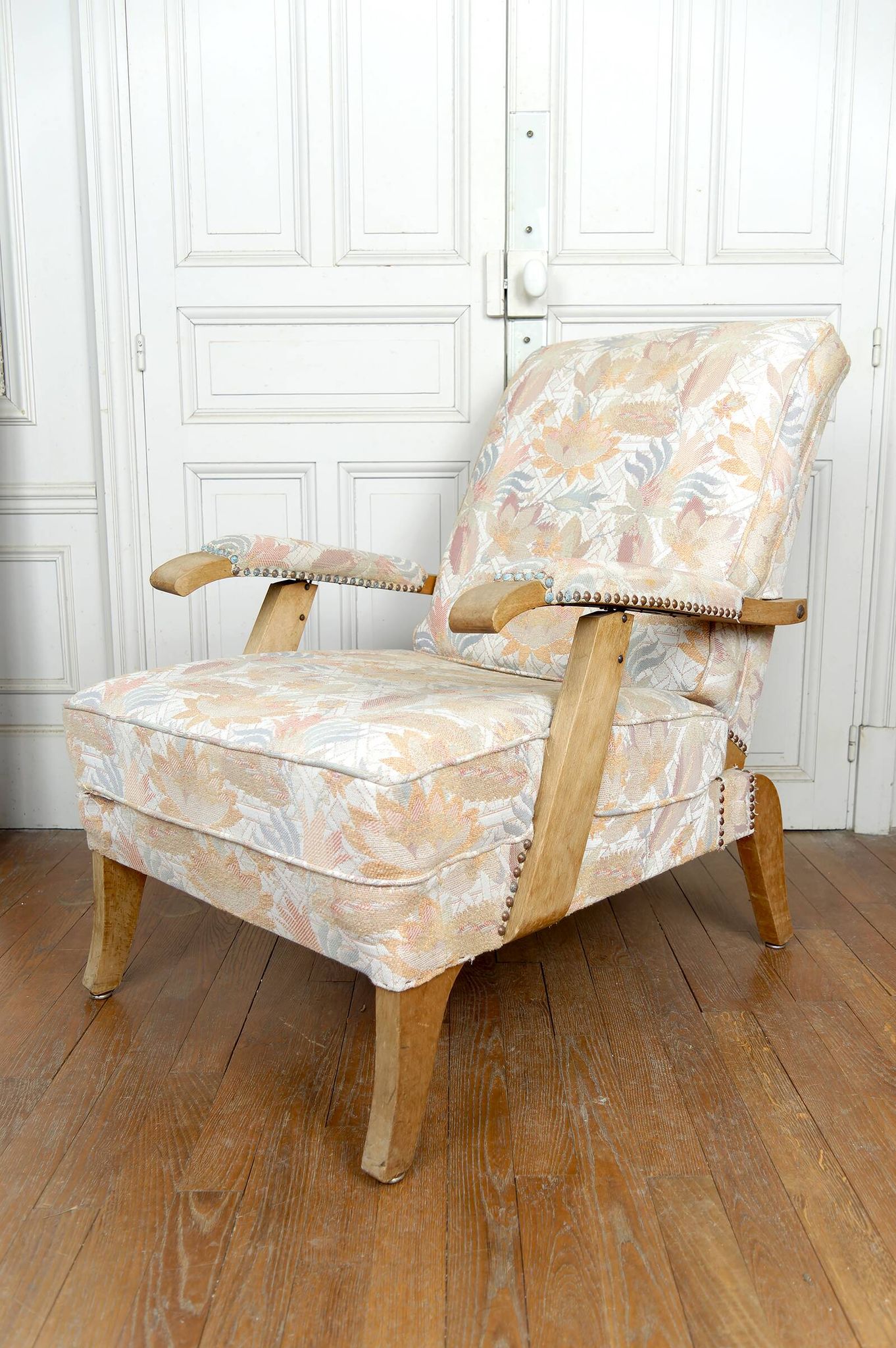 Paire d'Importants Fauteuils Réglables, Design Français, Circa 1950