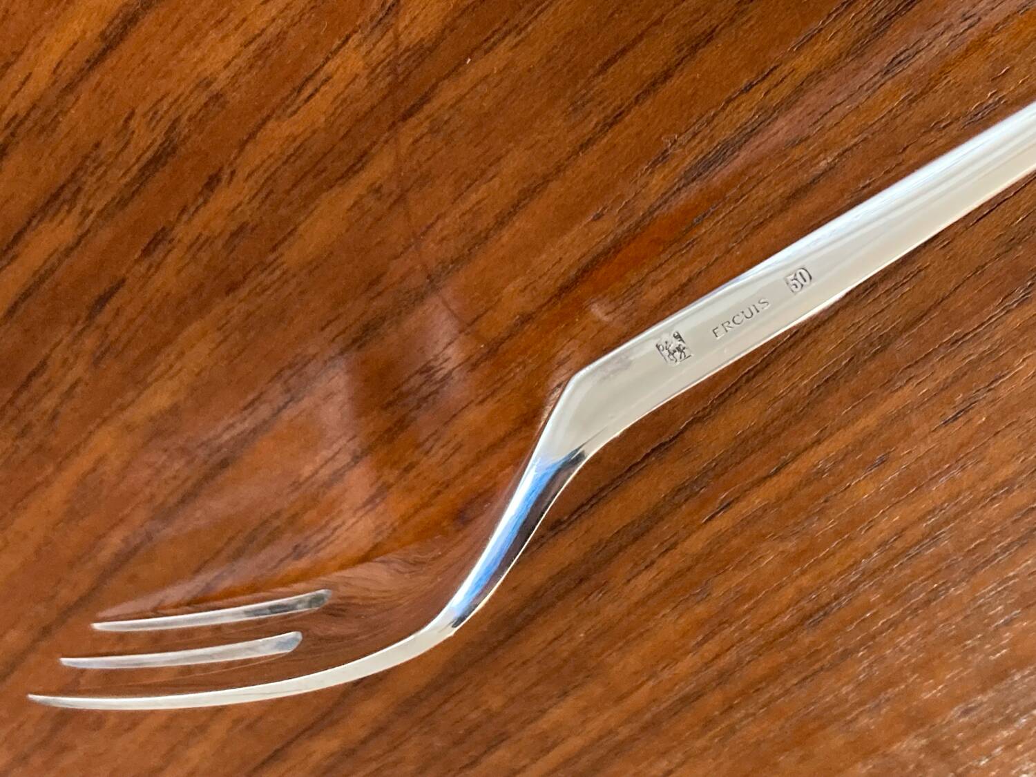 Ercuis Horizon silver metal fish cutlery