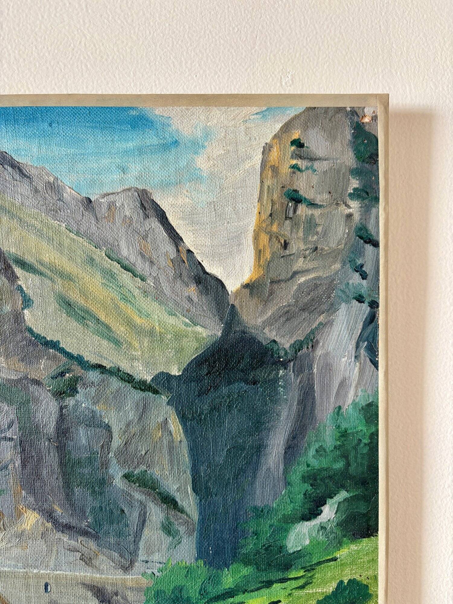 Oil painting on canvas "Cliff and River" No. 44
