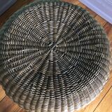 Ottoman stool in rattan from the 60s