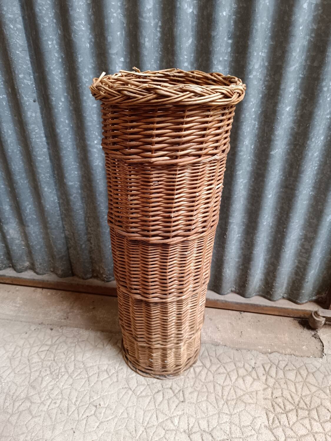 Vintage rattan wicker umbrella stand