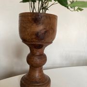 Pot cover 19th neo classic solid wood turned H24cm