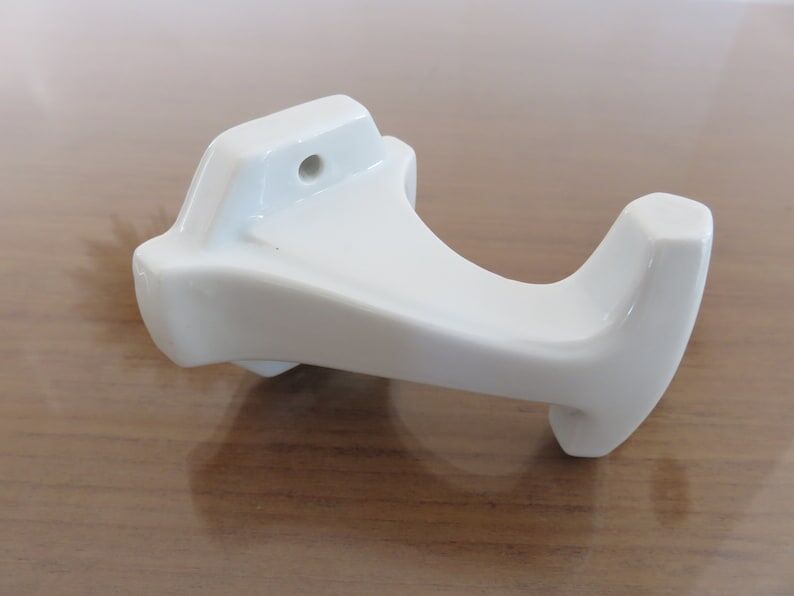 Old coat hook in white porcelain art deco years 30 40