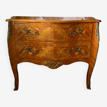 Louis XV style curved chest of drawers