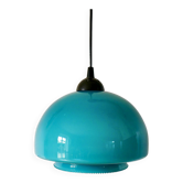 Suspension en opaline bleue mushroom design années 60-70