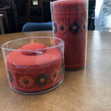 Vintage orange toilet storage boxes