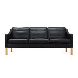 Black leather sofa, Danish design, 1970s, manufacture: Hurup Møbelfabrik