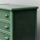 Cassettiera vintage rattan intrecciato verde anni ’60 modernariato