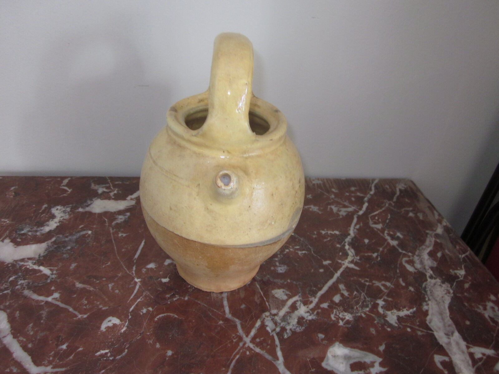 Old glazed sandstone pot