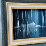 Sailboat painting on velvet