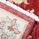 Red Gold Wool Rug, Handmade Floral Oriental Carpet 121x77cm Bedroom Decor