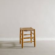 French Mid Century "N17" Wooden Rattan Straw by Charlotte Perriand, 1950s
