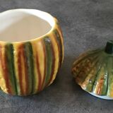 Vintage ceramic sugar bowl by Barettoni Nove, melon shape, Italy