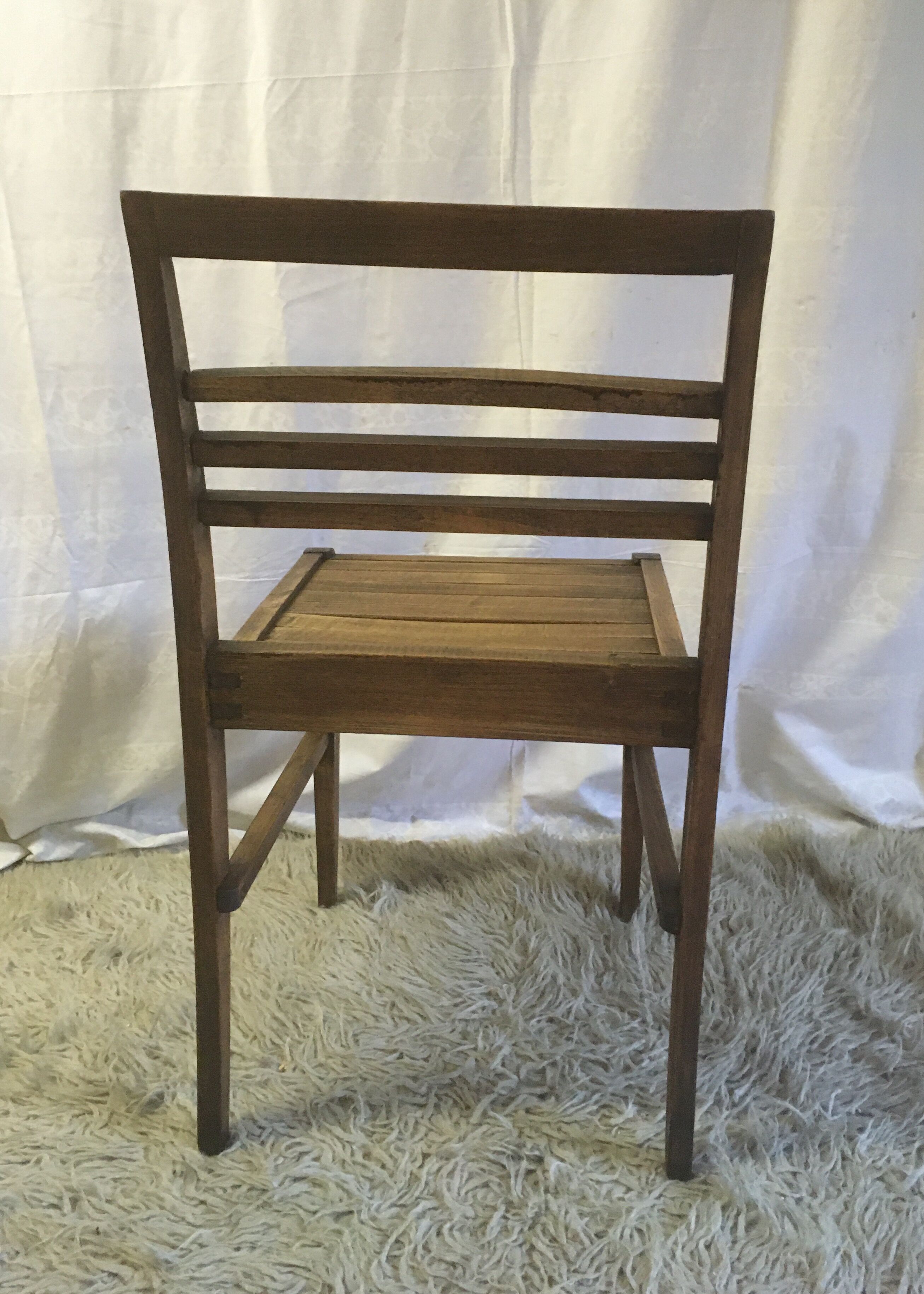 Series of 4 solid wooden chairs by René Gabriel 40/50