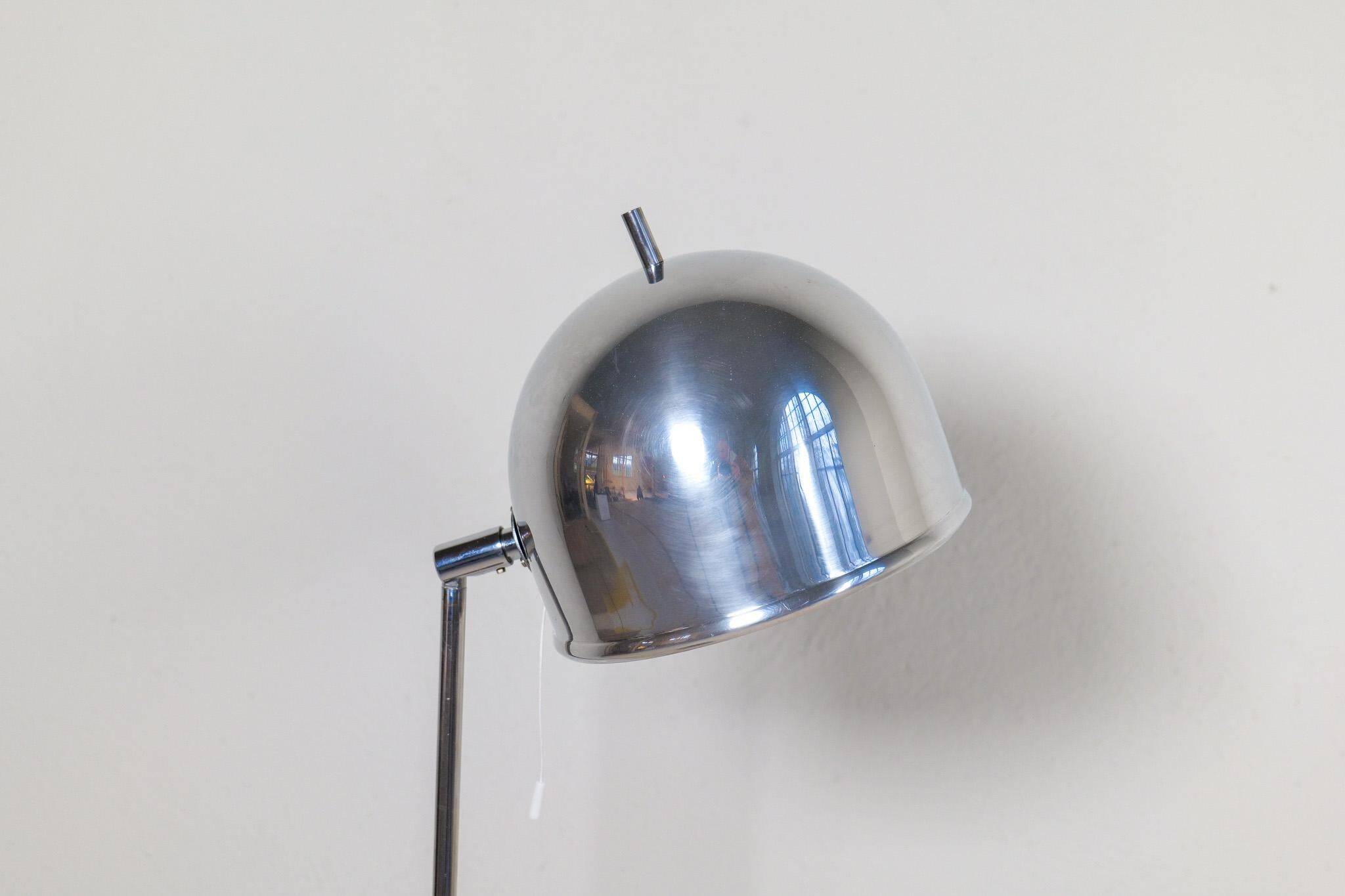 Mid-century modern floor lamp in chrome, model G-075 by Bergboms, Sweden, 1960s.