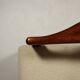 Vintage dark wood beige bouclé armchair by Z.Baczyk 1965