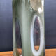 Space Age vase in double-layered smoked and white glass.