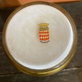 Ancient vase monaco glass polychrome black + gold vintage