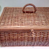 Vintage wicker sewing box