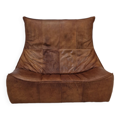 Canapé Montis « The Rock » en cuir marron par Gerard Van Den Berg, 1970