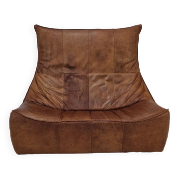 Montis “The Rock” Sofa In Brown Leather By Gerard Van Den Berg, 1970s