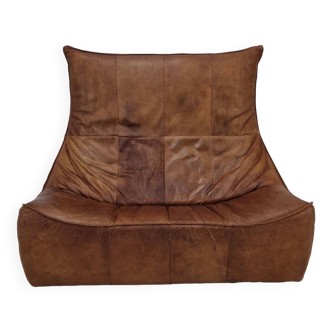 Montis “The Rock” Sofa In Brown Leather By Gerard Van Den Berg, 1970s