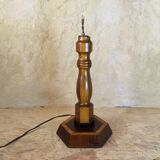 Pied de lampe bois en marqueterie