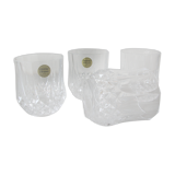 Set of 4 old whisky glasses in arques crystal model longchamp deco living room