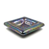 Mid-century modern iridescent ceramic ashtray/ vide poche, Paoli Italy 1970