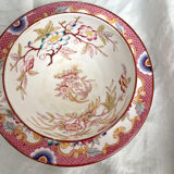 Fine earthenware coffee cup Minton pink Sarreguemines decor