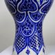 Large Moroccan vase/jar from Fès, handcrafted ceramic Khabia, 19th-20th century, cobalt.