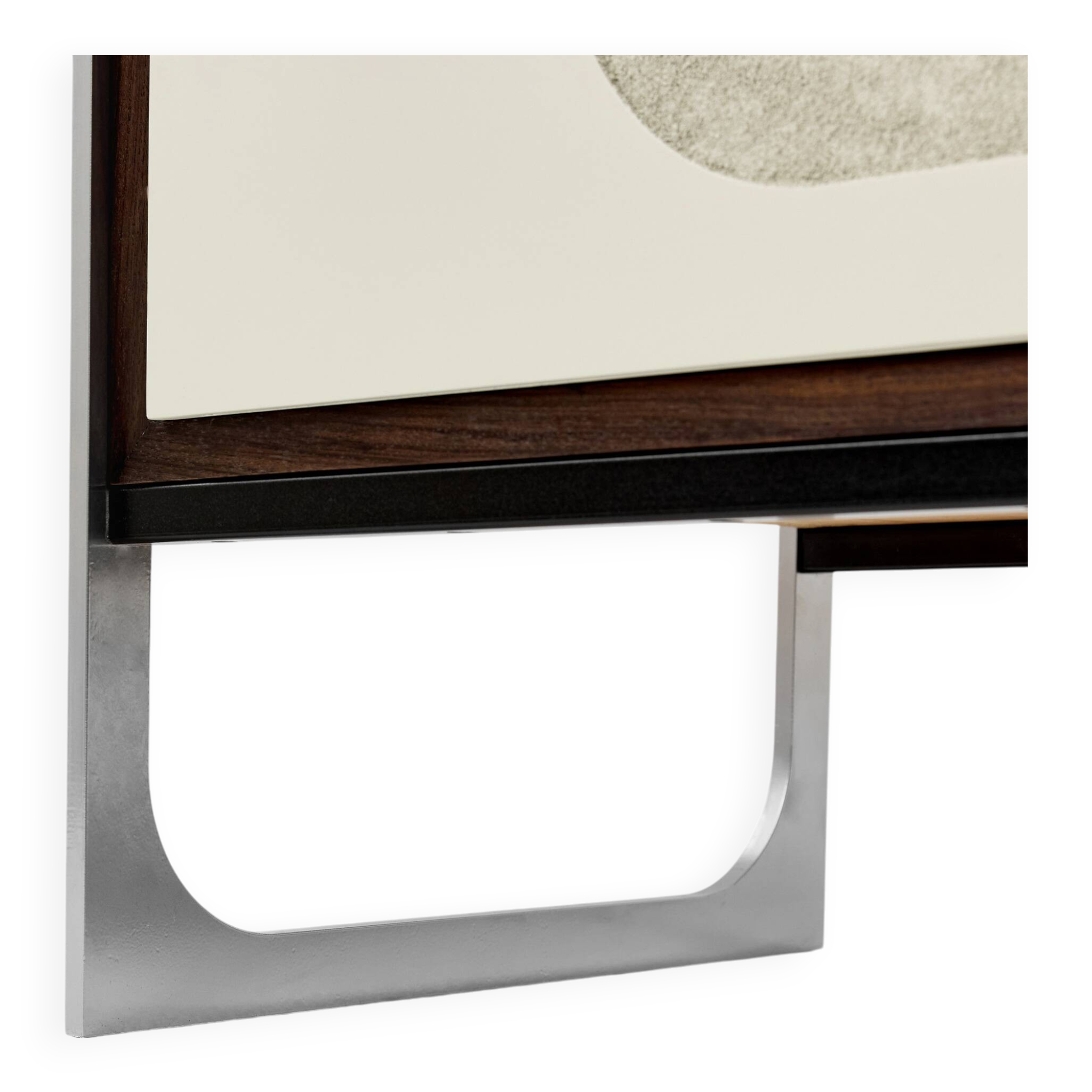 Vintage sideboard with handmade relief surface, metal, Germany, 1960s