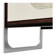 Vintage sideboard with handmade relief surface, metal, Germany, 1960s