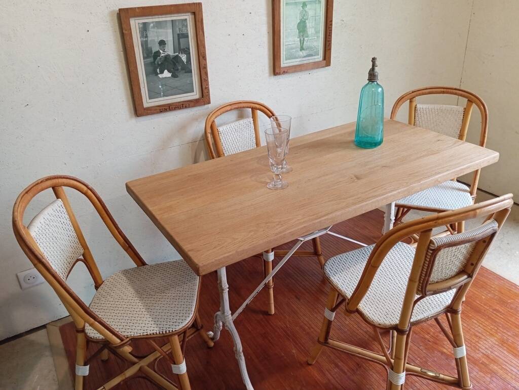 Set of 4 bistro chairs Maison Drucker from the 1990s.