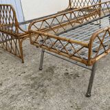 Rattan leg bed 1960