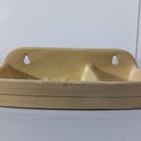 Pale yellow ceramic soap dish