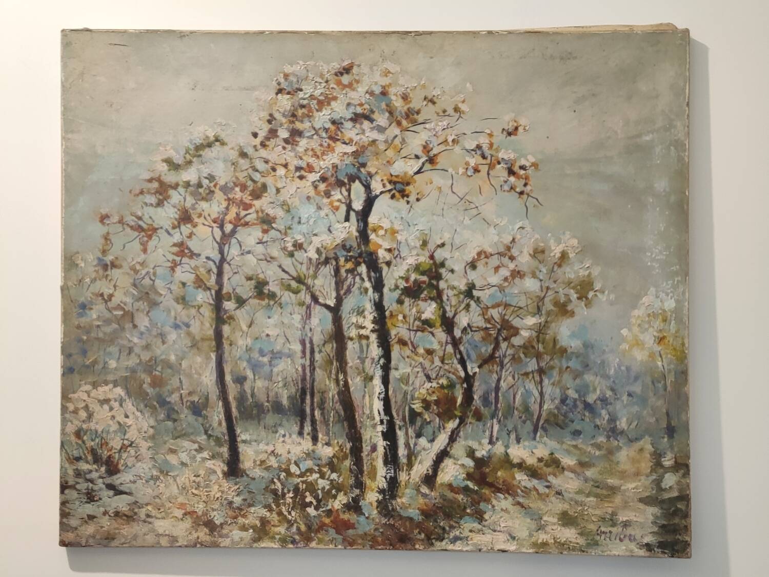 HST painting under snowy woods by Roland Arribas