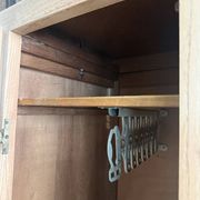 Large asymmetrical Art Deco wardrobe with three doors in oak (renovated)