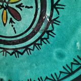 Moroccan handmade turquoise earthenware plate – Safi