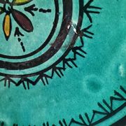 Moroccan handmade turquoise earthenware plate – Safi